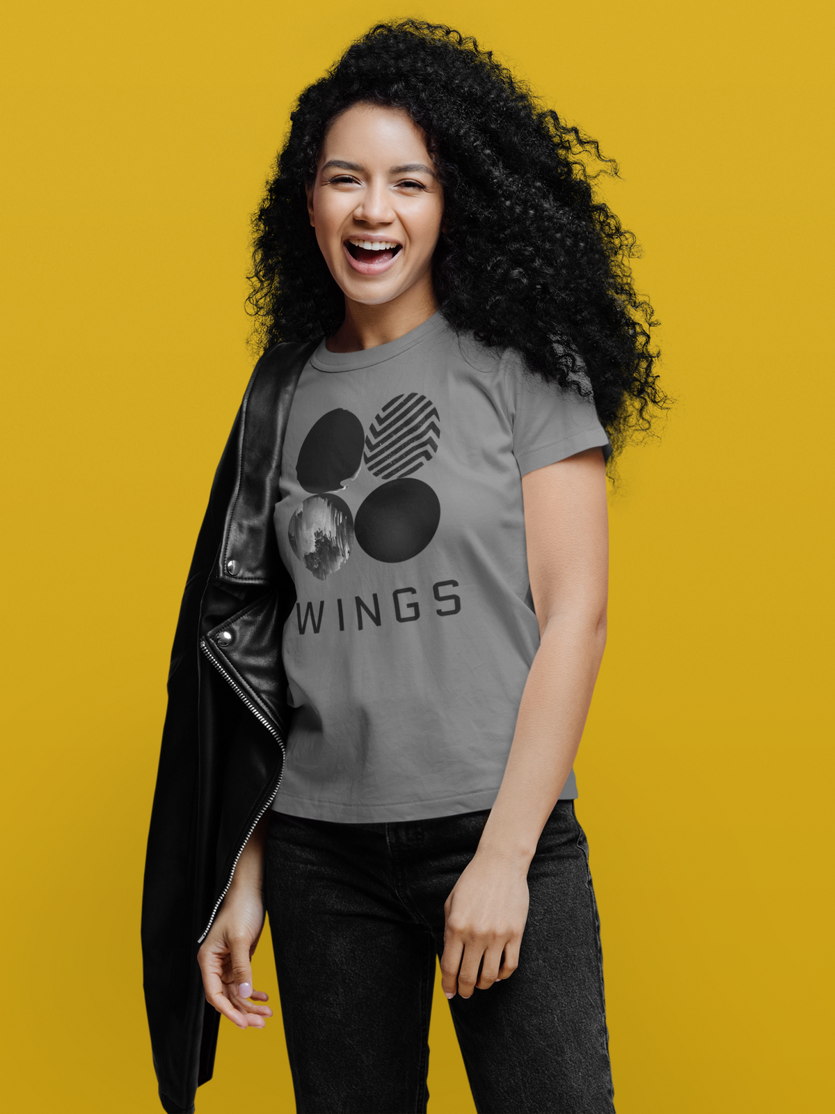 WINGS : BTS Regular Fit T-Shirts STEEL GREY