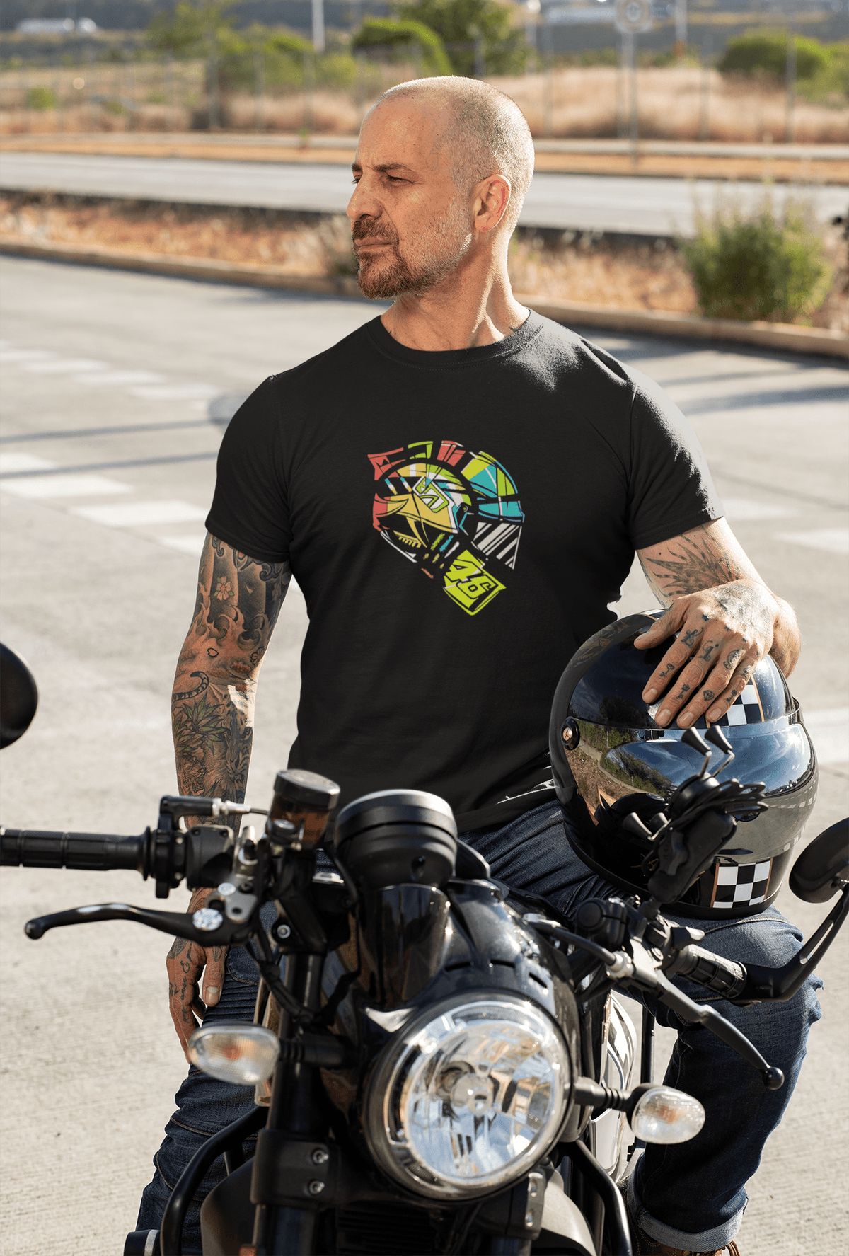 " HELMET - 46 " HALF-SLEEVE T-SHIRTS BLACK