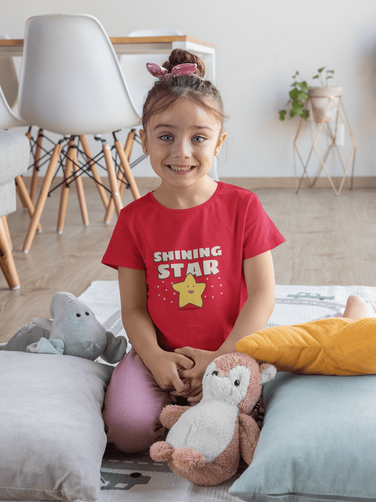 "SHINING STAR" KIDS HALF-SLEEVE T-SHIRT RED