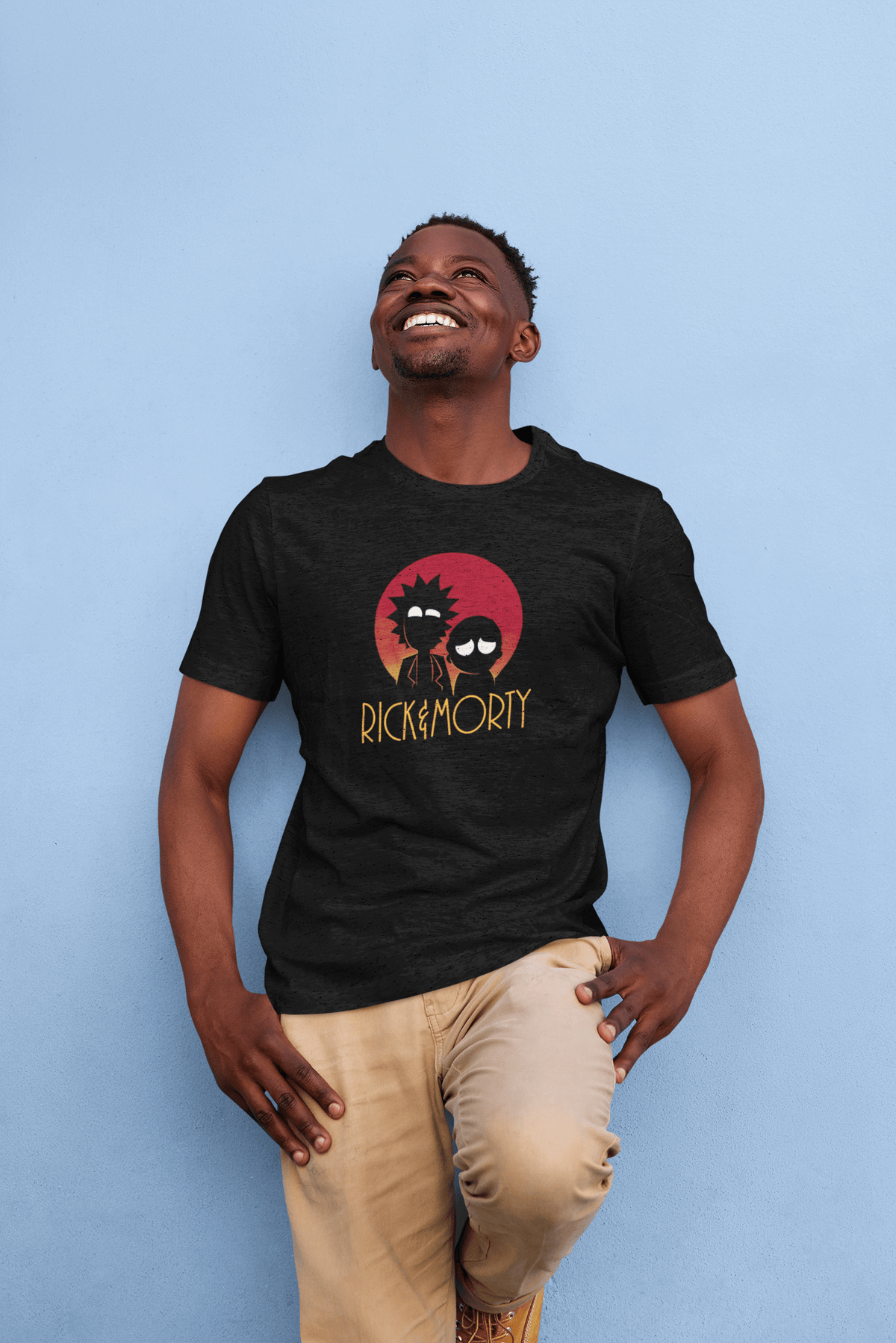 ALWAYS TOGETHER : RICK & MORTY - HALF SLEEVE T-SHIRTS BLACK