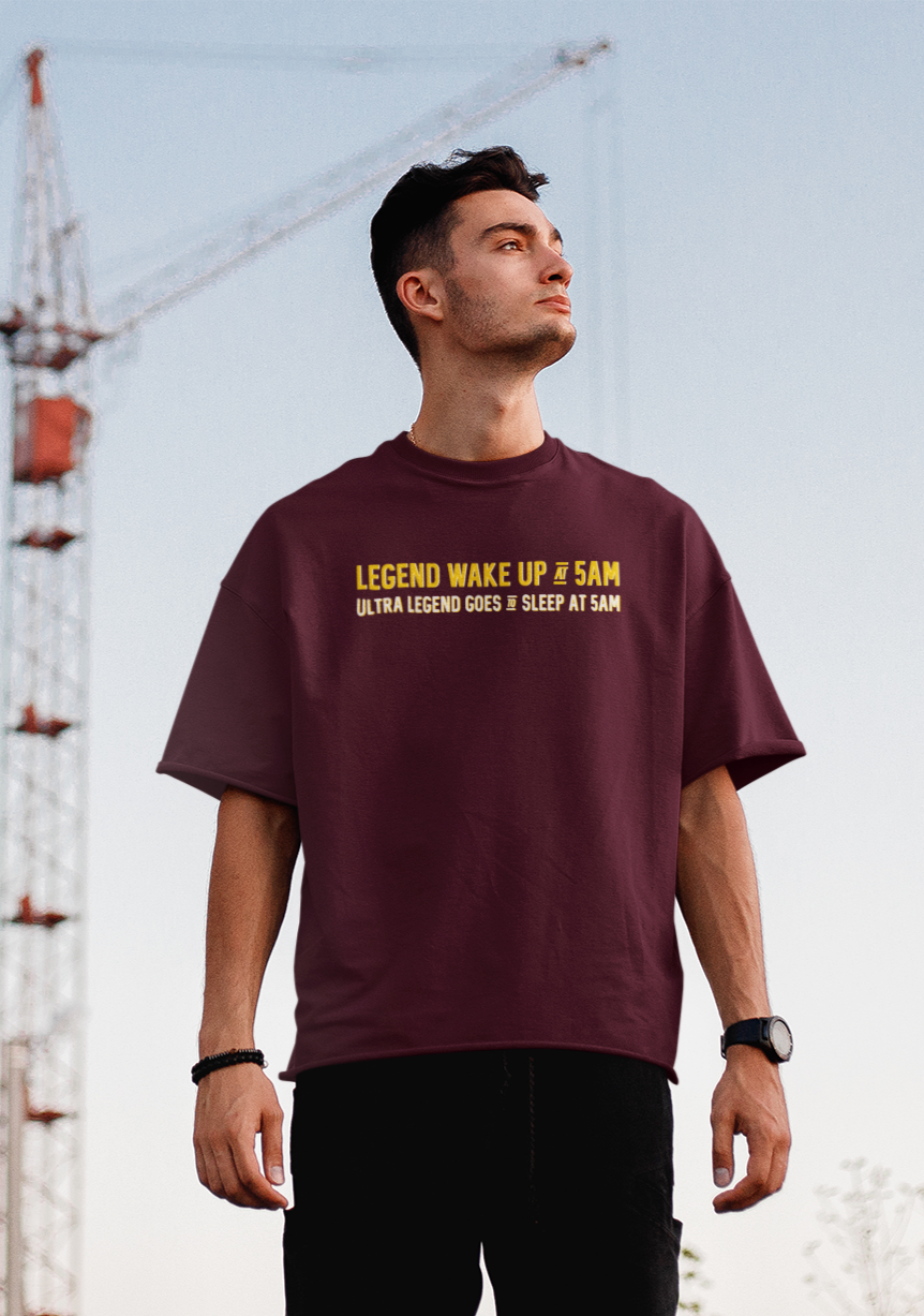 Legend Wake Up - Oversized T-shirt MAROON