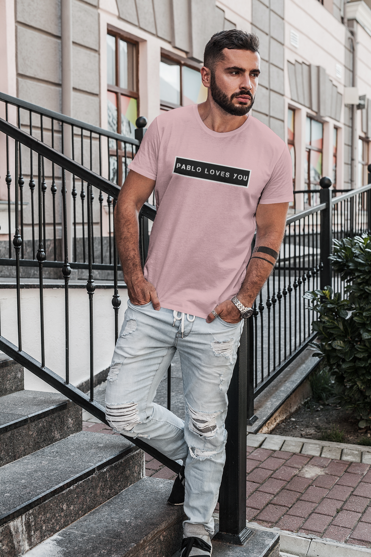 PABLO LOVES YOU - HALF-SLEEVE T-SHIRTS LIGHT PINK