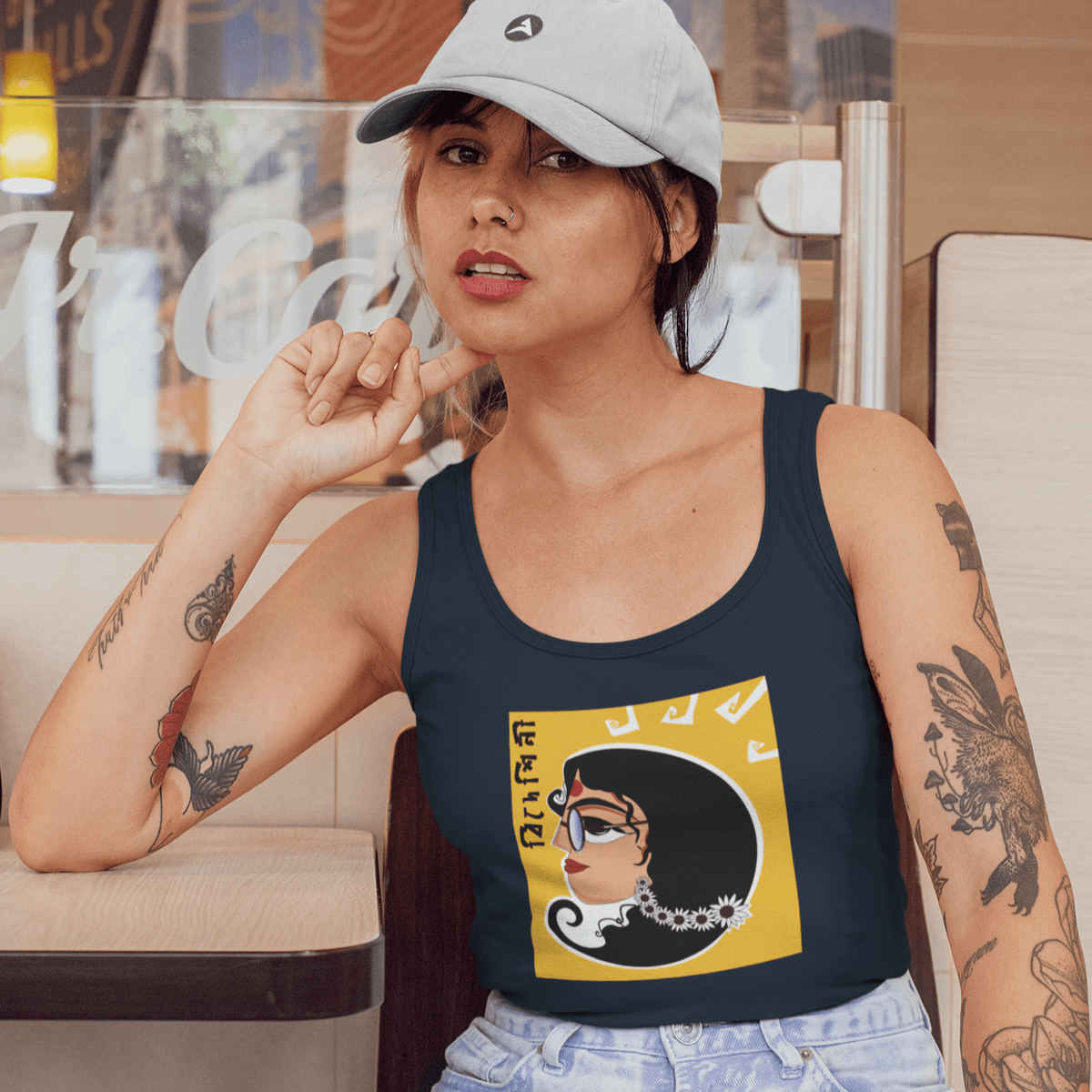 BIDESHINI : BENGALI FEVER - Tank Tops XL NAVY BLUE