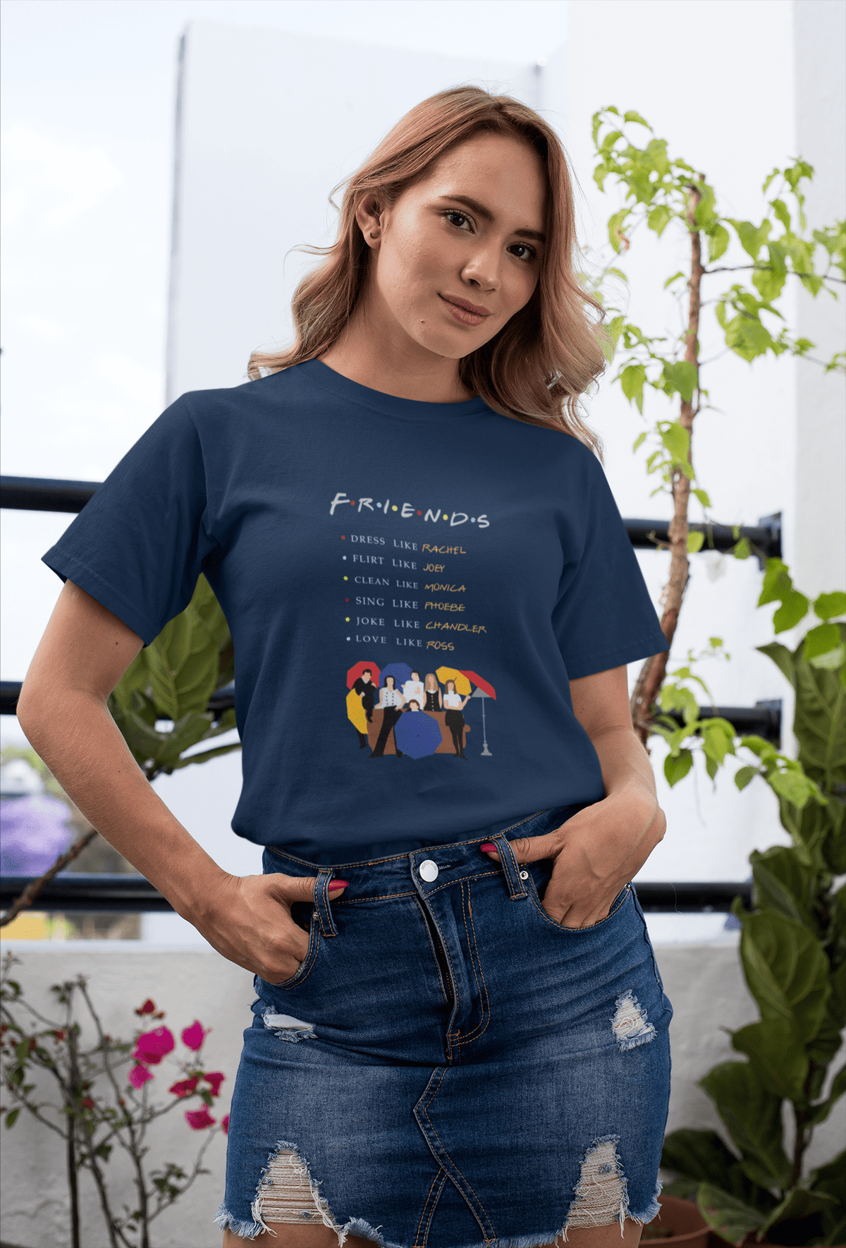 FRIENDS - HALF-SLEEVE T-SHIRT NAVY BLUE