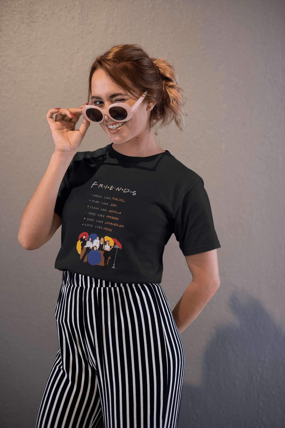 FRIENDS - HALF-SLEEVE T-SHIRT BLACK