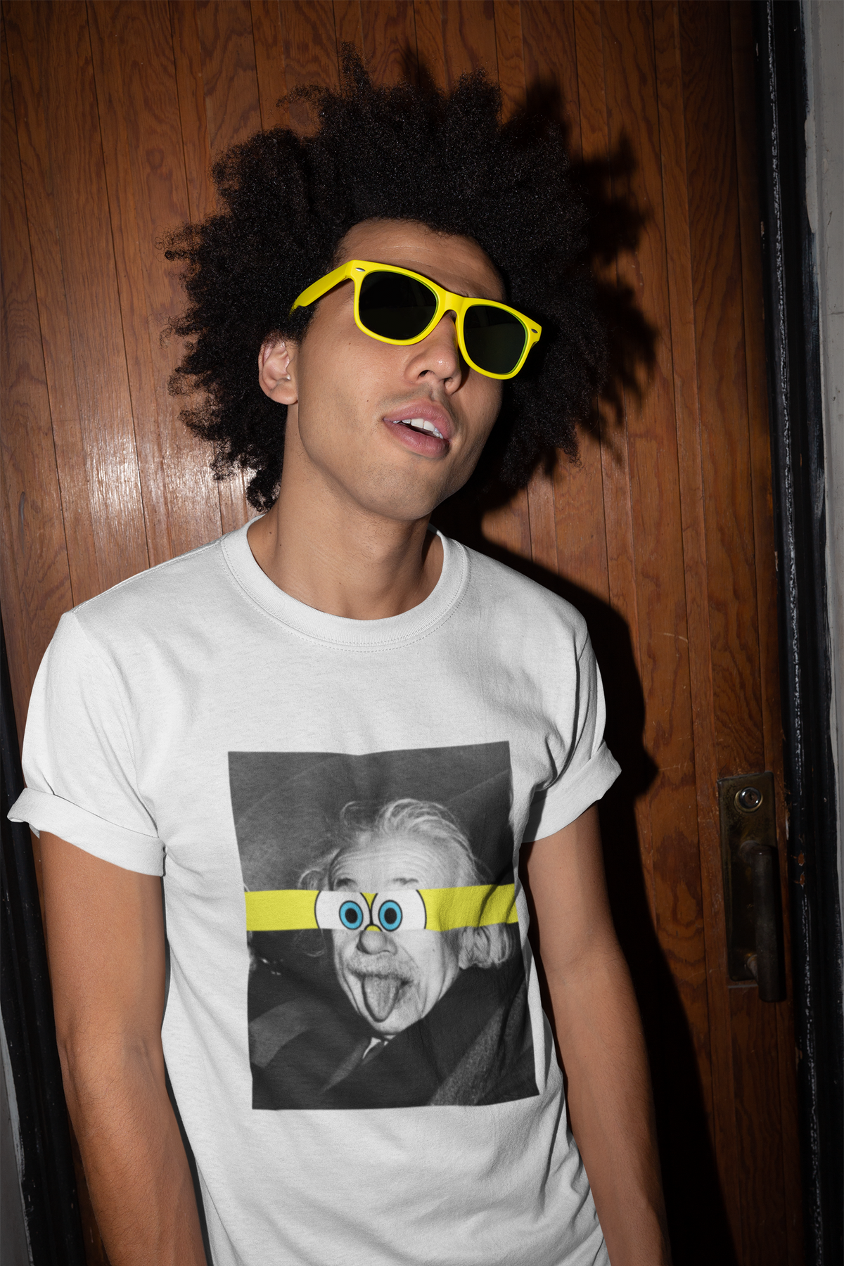 Einstein Sticks Sponge bob - Half Sleeve T-Shirts