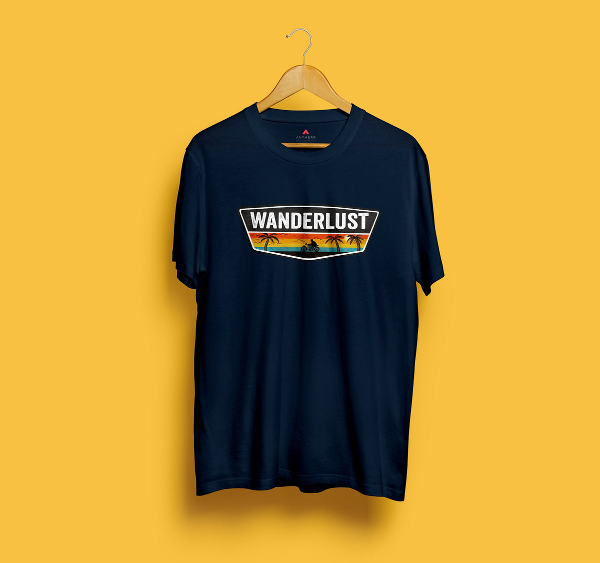 WANDERLUST HALF-SLEEVE T-SHIRT NAVY BLUE