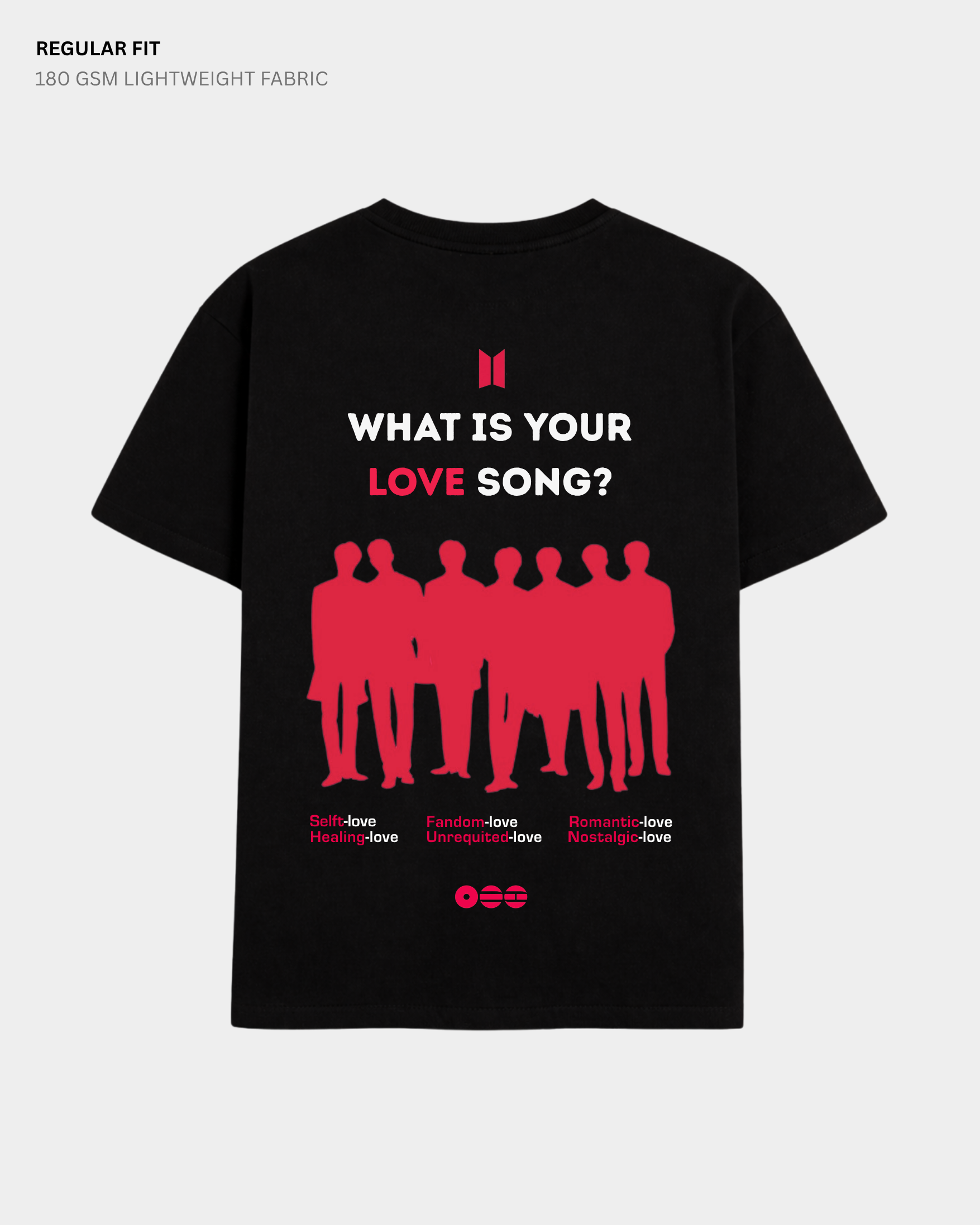 ARIRANG BTS Regular Fit T-Shirt | Antherr Core Black Cotton 180 GSM