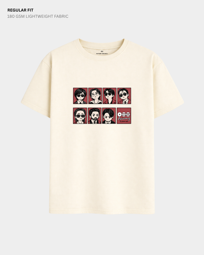 Chibi Arirang BTS 2.0 Regular Fit T-Shirt | Antherr Core Off White Cotton 180 GSM