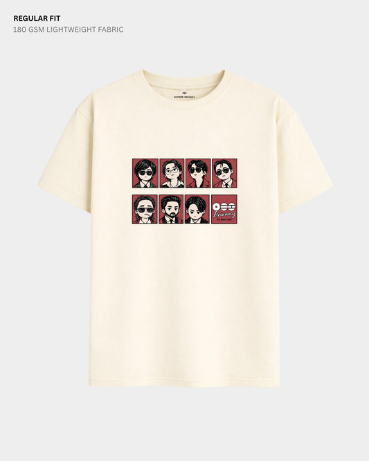 Chibi Arirang BTS 2.0 Regular Fit T-Shirt | Antherr Core Off White Cotton 180 GSM