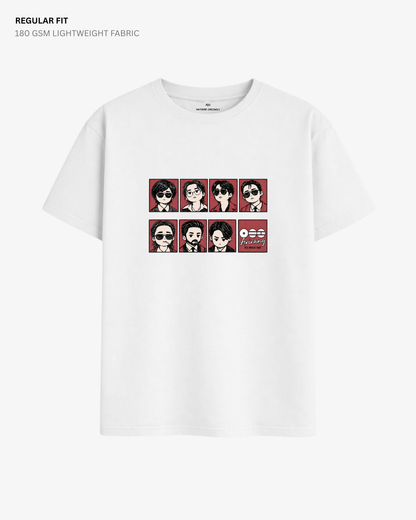 Chibi Arirang BTS 2.0 Regular Fit T-Shirt | Antherr Core White Cotton 180 GSM