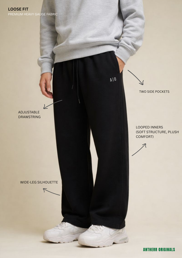 Black Unisex Everyday Sweatpants Black