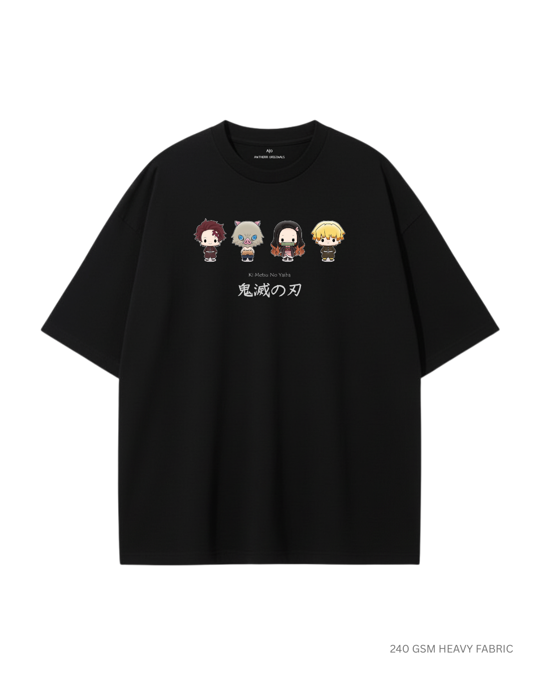 Chibi Demon Squad: Unisex Oversized T-Shirts BLACK