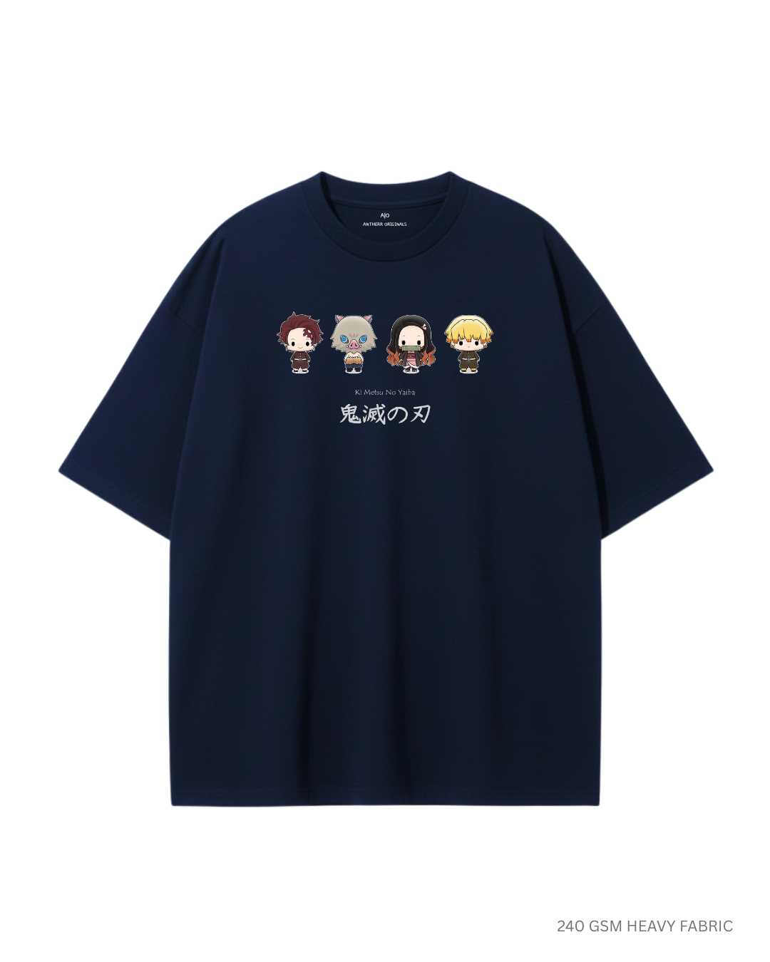 Chibi Demon Squad: Unisex Oversized T-Shirts NAVY BLUE
