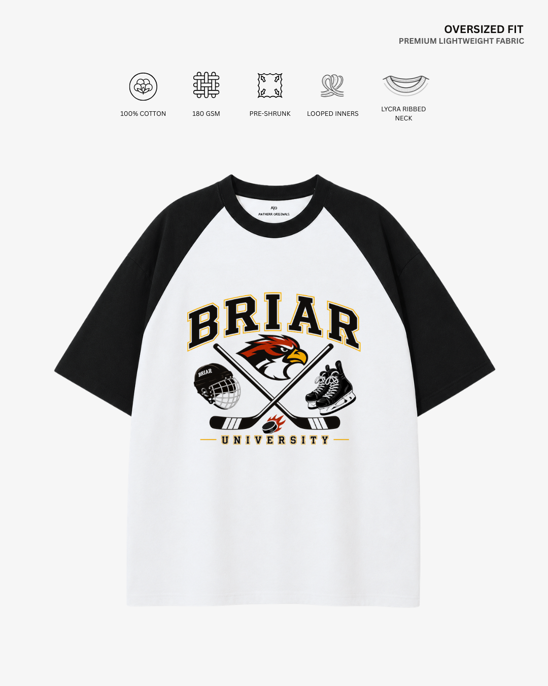 Briar University Unisex Ranglan Oversized T-Shirt | Antherr Core