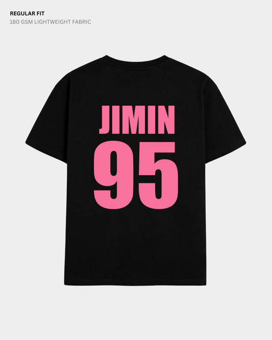 Map Of The Soul Persona - Jimin 95- Boy with luv (Double Sided Print) : BTS - HALF-SLEEVE T-SHIRTS BLACK