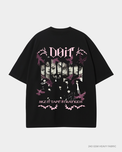 Straykids Do It Oversized T-Shirt India | Antherr Core Black Cotton 240 GSM