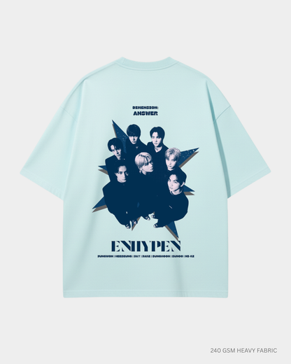 Enhypen Unisex Oversized T-Shirt | Antherr Core Mint Cotton 240 GSM