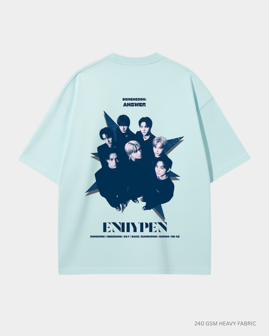 Enhypen Unisex Oversized T-Shirt | Antherr Core Mint Cotton 240 GSM
