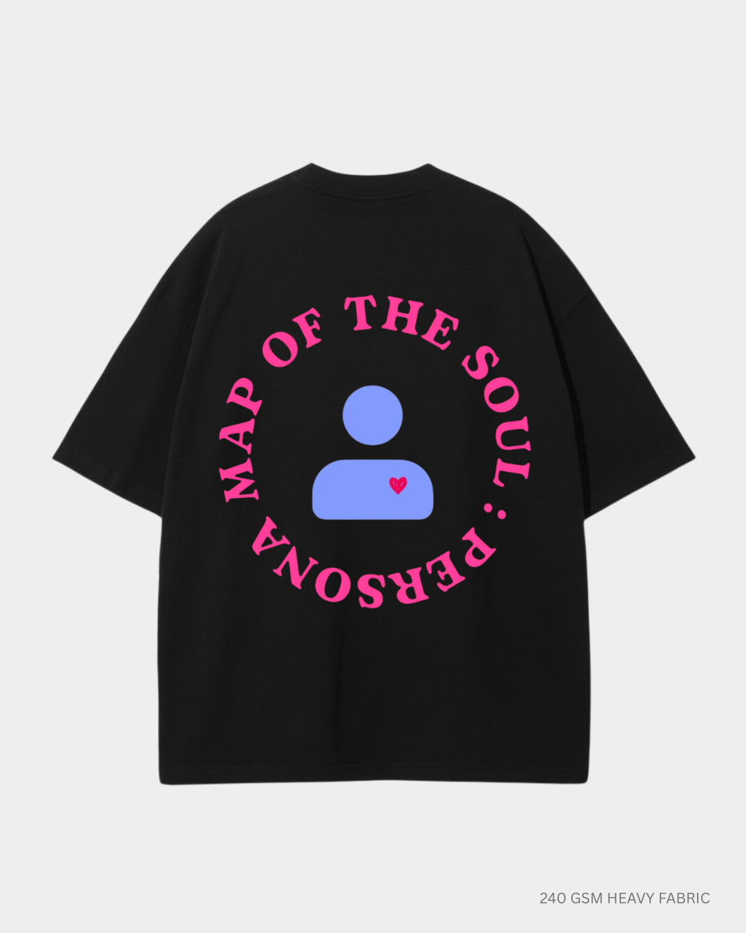 Map of The Soul Unisex Oversized T-Shirt | Antherr Core Black Cotton 240 GSM