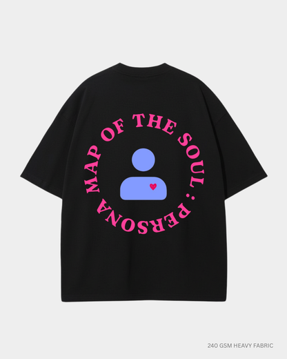Map of The Soul Unisex Oversized T-Shirt | Antherr Core Black Cotton 240 GSM