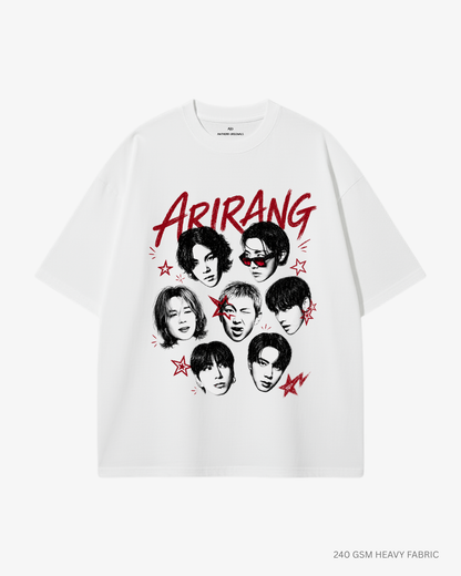 Arirang Squad Unisex Oversized T-Shirt | Antherr Core White Cotton 240 GSM