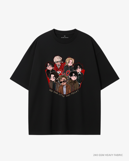 Chibi BTS 2.0 Arirang Unisex Oversized T-Shirt | Antherr Core Black Cotton 240 GSM