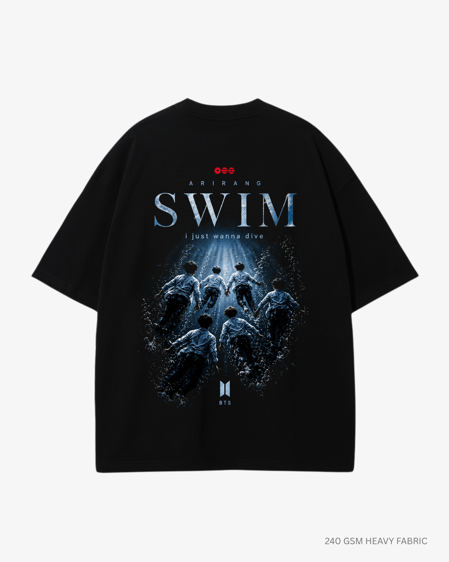 Keep Swimming Arirang Unisex Oversized T-Shirt | Antherr Core Black Cotton 240 GSM