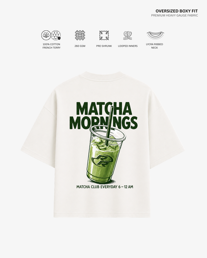 Morning Matcha French Terry Oversized T-Shirt | Antherr Originals OFF-WHITE Cotton French Terry 260 GSM