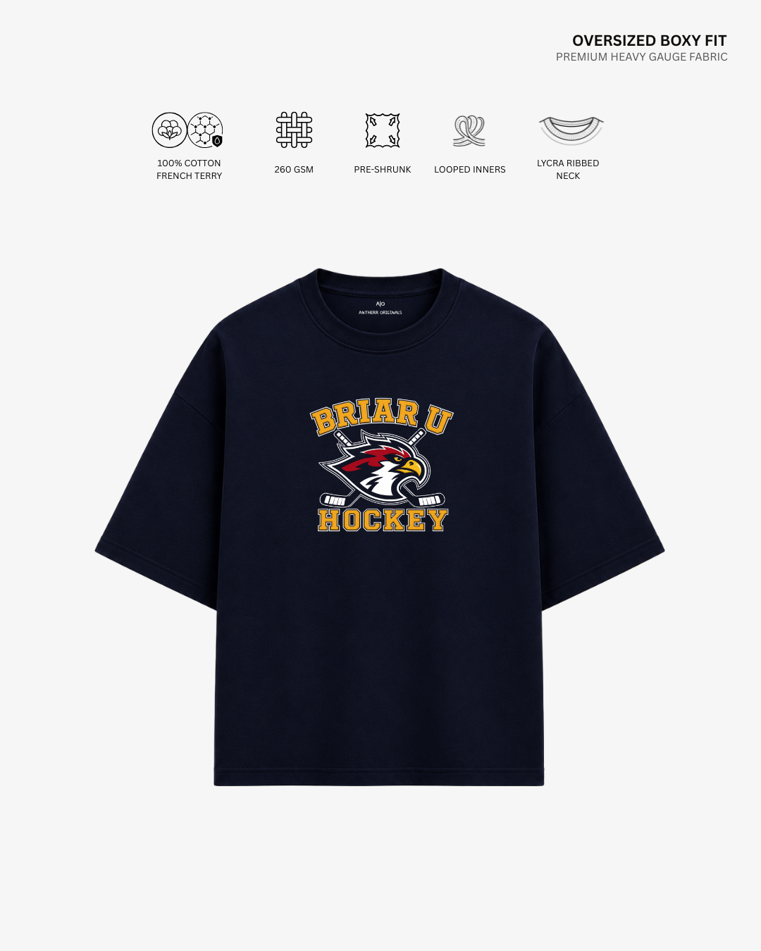 Briar U Hawks French Terry Oversized T-Shirt | Antherr Core