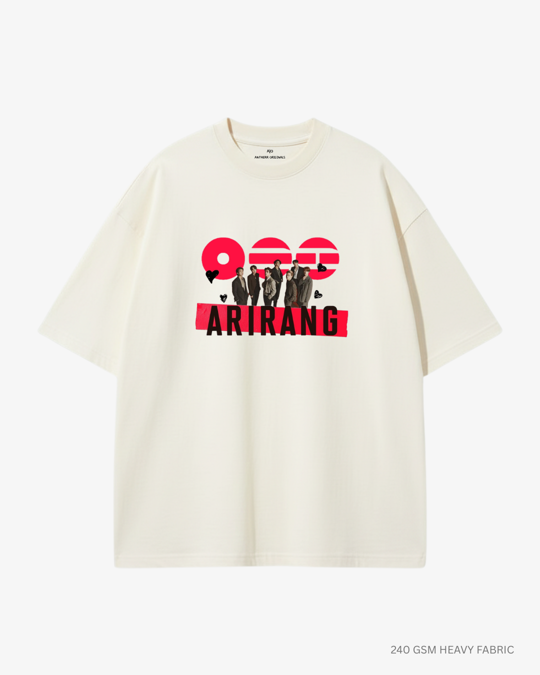 BTS Arirang Unisex Oversized T-Shirt | Antherr Core Off White Cotton 240 GSM