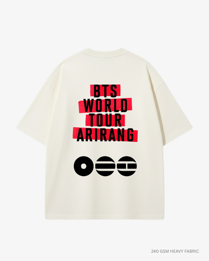 BTS World Tour Arirang Unisex Oversized T-Shirt | Antherr Core Off White Cotton 240 GSM