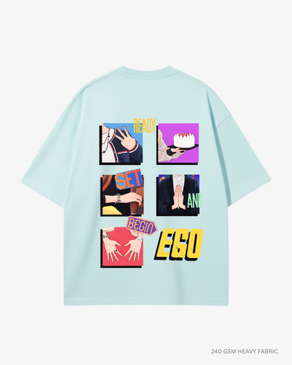 EGO Unisex Oversized T-Shirt | Antherr Core Mint Cotton 240 GSM