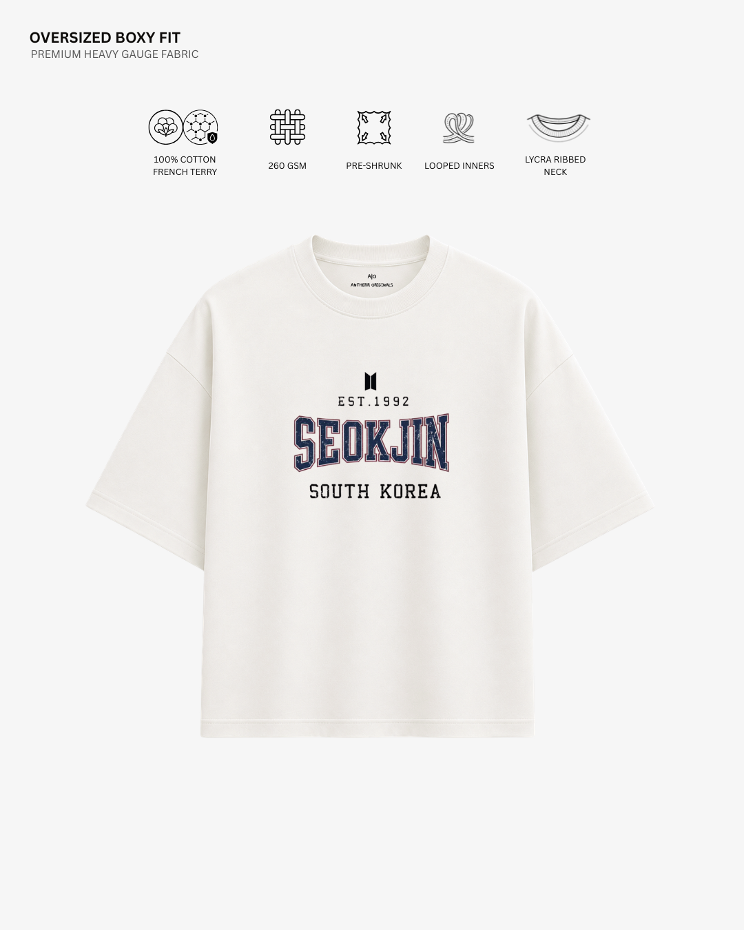 BTS Varsity Edition French Terry Oversized T-Shirt | Antherr Core