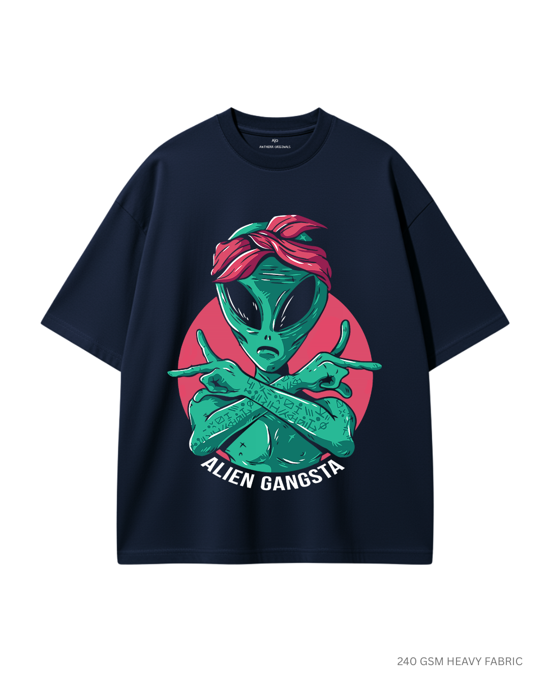 Alien Gangsta Unisex Oversized T-Shirt | Antherr Core NAVY BLUE