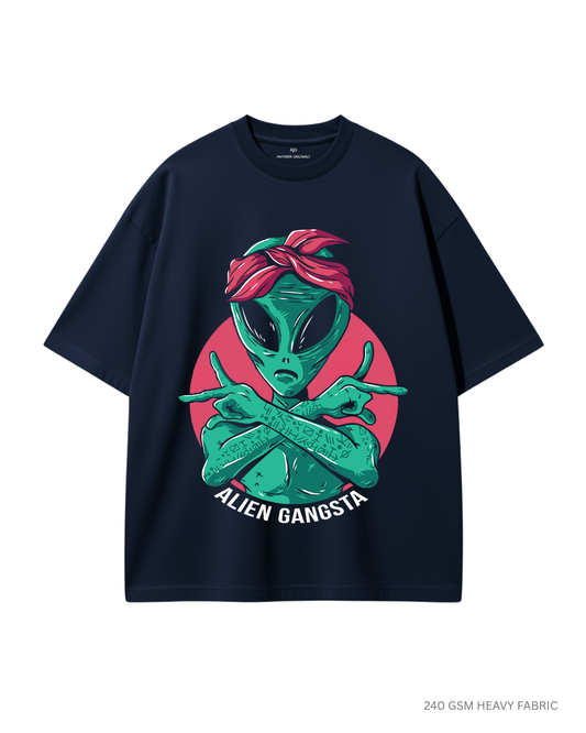 Alien Gangsta Unisex Oversized T-Shirt | Antherr Core NAVY BLUE