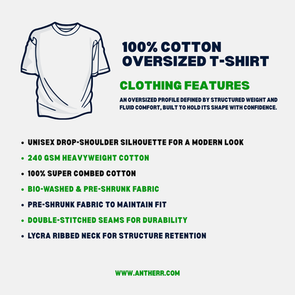 Never Stop Oversized T-Shirt for Men & Women | Antherr Originals