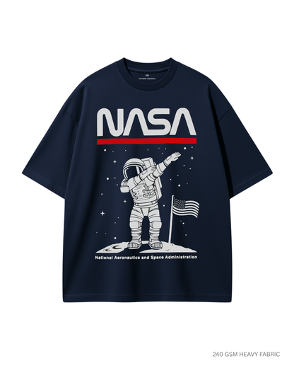 NASA Astronaut Dab Unisex Oversized T-Shirts NAVY BLUE