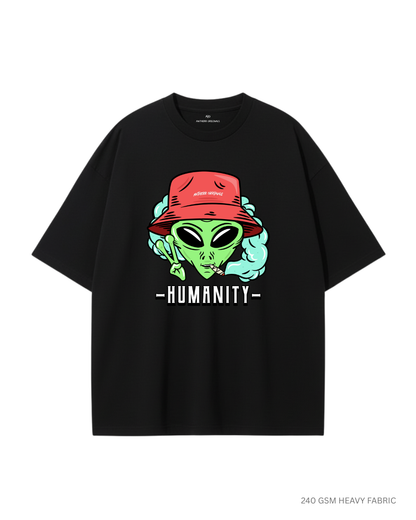 Humanity: ALIEN & SPACE- Oversized T-Shirts BLACK