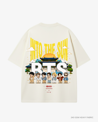 Into The Sun Arirang Unisex Oversized T-Shirt Off White Cotton 240 GSM