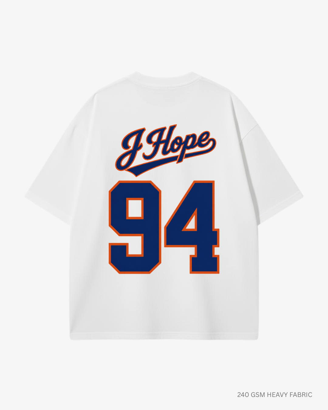 Bangtan Varsity Blue Edition Unisex Oversized T-Shirt | Antherr Core JHope (White) Cotton 240 GSM