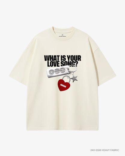 What Is Your Love Song? Arirang Unisex Oversized T-Shirt | Antherr Core Off White Cotton 240 GSM