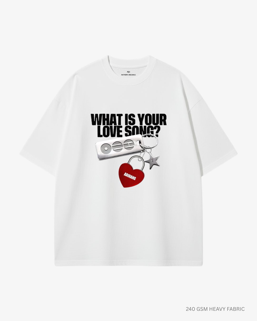 What Is Your Love Song? Arirang Unisex Oversized T-Shirt | Antherr Core White Cotton 240 GSM