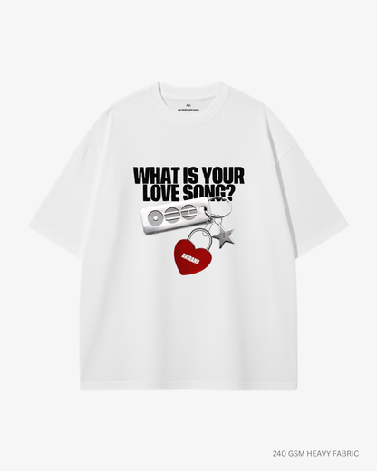 What Is Your Love Song? Arirang Unisex Oversized T-Shirt | Antherr Core White Cotton 240 GSM
