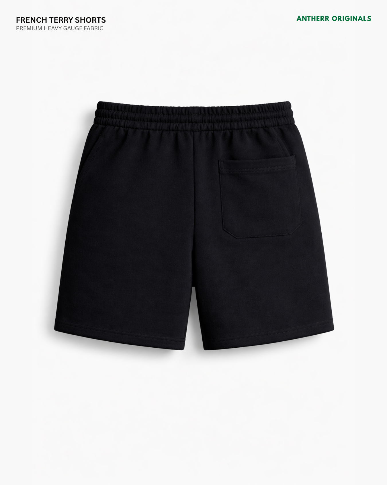 Black Unisex Everyday French Terry Shorts