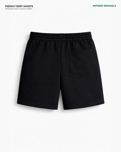 Black Unisex Everyday French Terry Shorts
