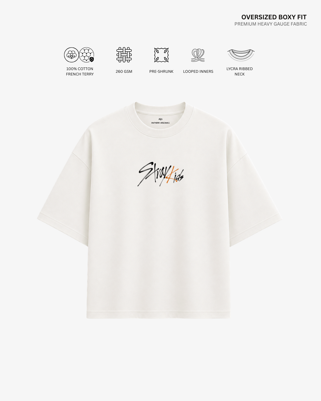 Stray Kids 8TH Anniversary French Terry Oversized T-Shirt | Antherr Core