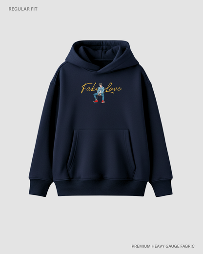 Fake Love Unisex Winter Hoodies NAVY BLUE