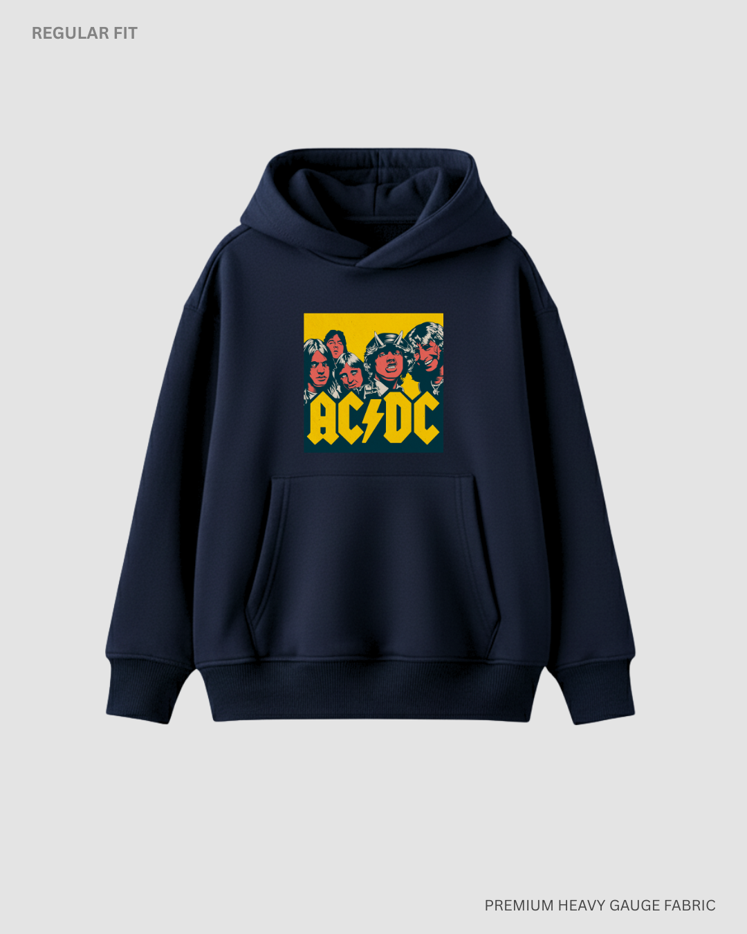 AC DC Unisex Winter Hoodies Navy Blue