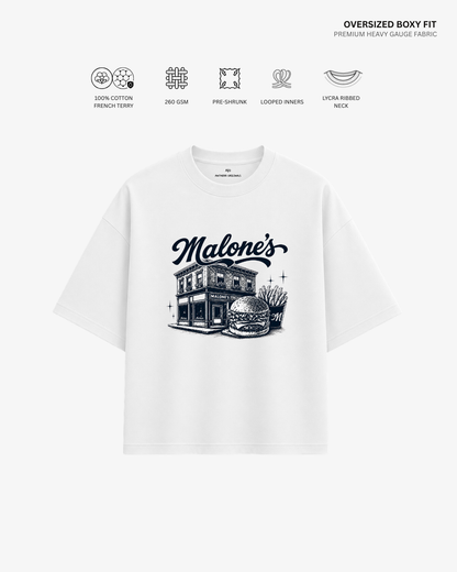 Melone's French Terry Oversized T-Shirt | Antherr Core WHITE Cotton French Terry 260 GSM